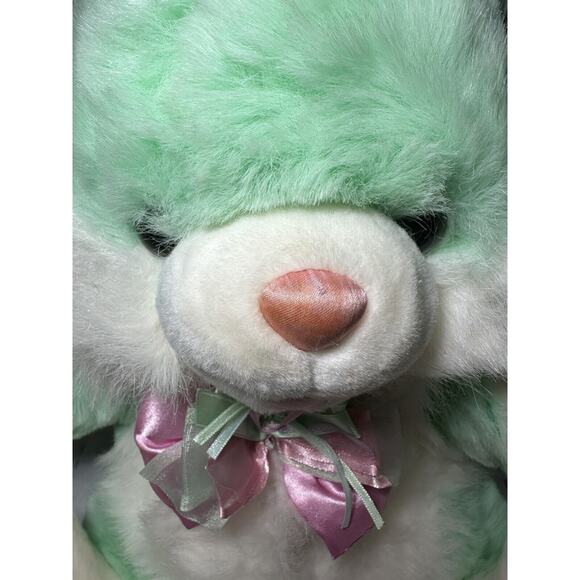 Dan Dee Hoppy Hopster Bunny Plush Mint Green Rainbow 21” Large Easter Rabbit - Picture 3 of 10